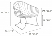 Лаунж-кресло металлическое Royal Botania Folia сталь Фото 2