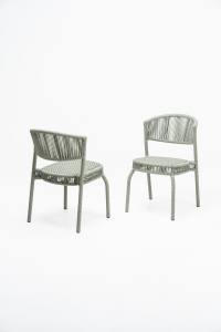 Стул плетеный RosaDesign Bonnie алюминий, роуп пустынный микс Фото 4