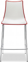 Стул полубарный пластиковый Scab Design Zebra Bicolore сталь, полимер хром, белый, красный Фото 1