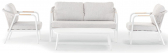 Комплект мягкой мебели Grattoni Cordoba алюминий, тик, роуп, олефин белый, конопляный, светло-серый Фото 1