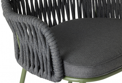 Кресло плетеное с подушкой Scab Design Malvasia Riviera сталь, роуп, акрил оливковый, графит Фото 15