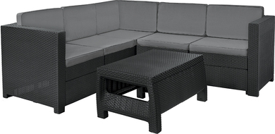 Комплект пластиковой мебели Keter Provence set with coffee table пластик с имитацией плетения графит Фото 1