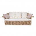 Диван плетеный трехместный Garden Relax Pamplona натуральный ротанг, дерево манго бежевый Фото 3