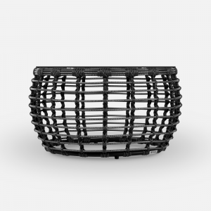 Столик плетеный кофейный ReeHouse Lotus алюминий, искусственный ротанг, стекло черный металлик, графит Фото 5