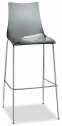 Стул барный прозрачный Scab Design Zebra Antishock сталь, поликарбонат серый Фото 1