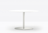 Стол обеденный PEDRALI Inox Ellittico нержавеющая сталь, компакт-ламинат HPL матовый стальной, белый Фото 4