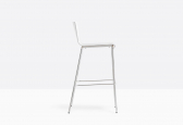 Стул пластиковый барный PEDRALI Kuadra сталь, технополимер сатинированный стальной, белый Фото 8