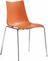 Стул пластиковый Scab Design Zebra Technopolymer 4 legs сталь, технополимер хром, оранжевый Фото 1