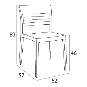 Стул пластиковый Siesta Contract Mone стеклопластик, поликарбонат черный, красный Фото 2