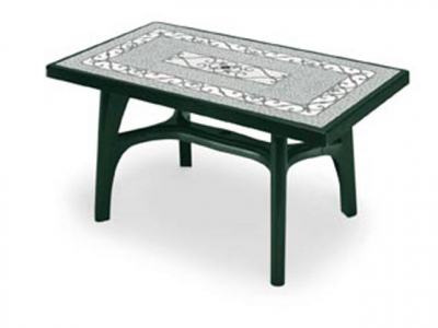 Стол пластиковый обеденный SCAB GIARDINO Forged Iron Decoration пластик зеленый с мозаикой Фото 1