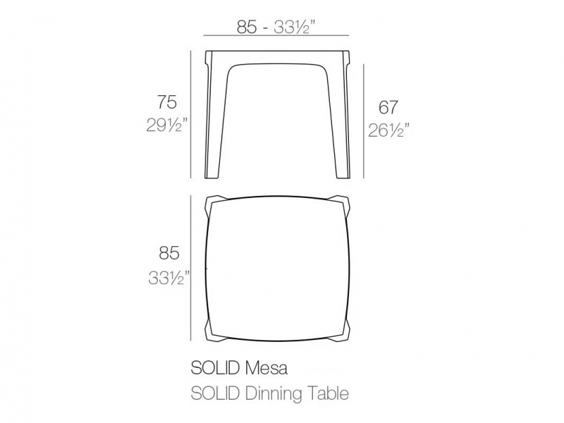 Стол пластиковый Solid Basic, черный, 850х850х750 мм