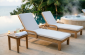 Шезлонг деревянный с матрасом Tagliamento Rimini акация, олефин натуральный, бежевый Фото 4
