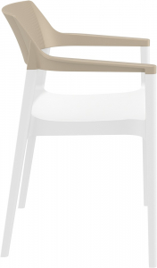 Кресло пластиковое Siesta Contract Tulum стеклопластик, полипропилен белый, бежевый Фото 7