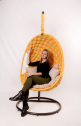 Кресло подвесное плетеное Pride Design Валио Гламур сталь, микровелюр желтый Фото 14