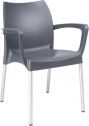 Кресло пластиковое Siesta Contract Dolce алюминий, полипропилен темно-серый Фото 1