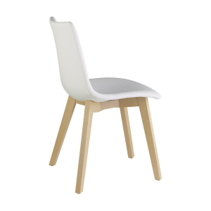 Стул с обивкой Scab Design Natural Zebra Pop бук, поликарбонат, искусственная кожа отбеленный бук, белый Фото 3