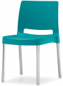 Стул пластиковый PEDRALI Joi алюминий, стеклопластик голубой Фото 1