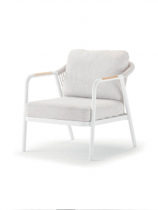 Комплект мягкой мебели Grattoni Cordoba алюминий, тик, роуп, олефин белый, конопляный, светло-серый Фото 4