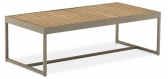 Столик кофейный металлический BraFab Amal алюминий, тик бежевый, натуральный Фото 1
