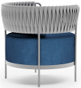 Кресло плетеное с подушками Aurica Лимассол алюминий, роуп, ткань синий Фото 3