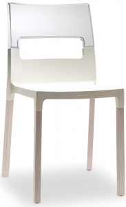 Стул пластиковый Scab Design Natural Diva бук, поликарбонат, стеклопластик отбеленный бук, лен Фото 1