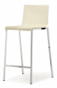 Стул полубарный пластиковый PEDRALI Kuadra сталь, технополимер сатинированный стальной, слоновая кость Фото 1