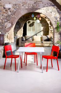 Стул пластиковый Resol Lisboa chair стеклопластик красный Фото 3