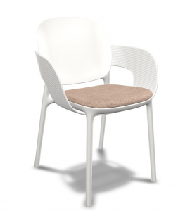 Кресло пластиковое с обивкой Scab Design Hug технополимер, ткань лен Фото 5