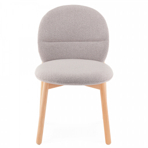 Стул деревянный с обивкой Tagliamento Meiko бук, букле натуральный, серый Фото 4