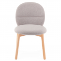 Стул деревянный с обивкой Tagliamento Meiko бук, букле натуральный, серый Фото 4
