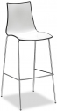 Стул барный пластиковый Scab Design Zebra Bicolore сталь, полимер хром, белый, антрацит Фото 1