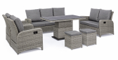 Диван плетеный с подушками Garden Relax Kent алюминий, искусственный ротанг, олефин серый Фото 12