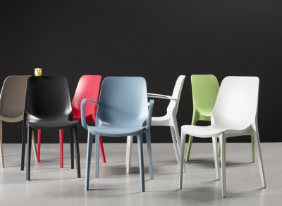 Комплект пластиковых стульев Scab Design Ginevra Set 6 стеклопластик лен Фото 4