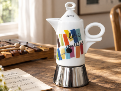 Кофеварка гейзерная Ancap Espressina Classic фарфор деколь Happy Life Фото 1