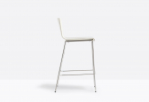 Стул пластиковый полубарный PEDRALI Kuadra сталь, технополимер хромированный, белый Фото 6