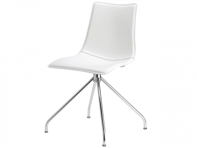 Стул пластиковый с обивкой Scab Design Zebra Pop сталь, поликарбонат, натуральная кожа хром, белый Фото 1