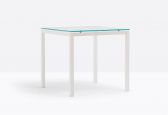 Стол обеденный стеклянный PEDRALI Kuadro сталь, стекло белый, матовый прозрачный Фото 5