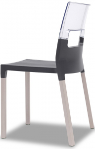 Стул пластиковый Scab Design Natural Diva бук, поликарбонат, стеклопластик отбеленный бук, антрацит Фото 1