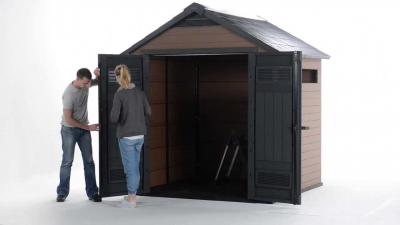Сарай из ДПК Keter Fusion 759 древесно-полимерный композит махагон, антрацит Фото 2