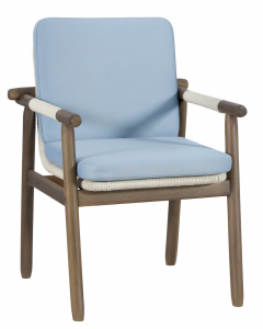 Кресло деревянное с подушками Tagliamento Apoyo акация, роуп, олефин грецкий орех, голубой Фото 12