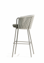 Кресло плетеное барное с подушкой Vermobil Daisy Rope нержавеющая сталь, роуп, ткань Фото 9
