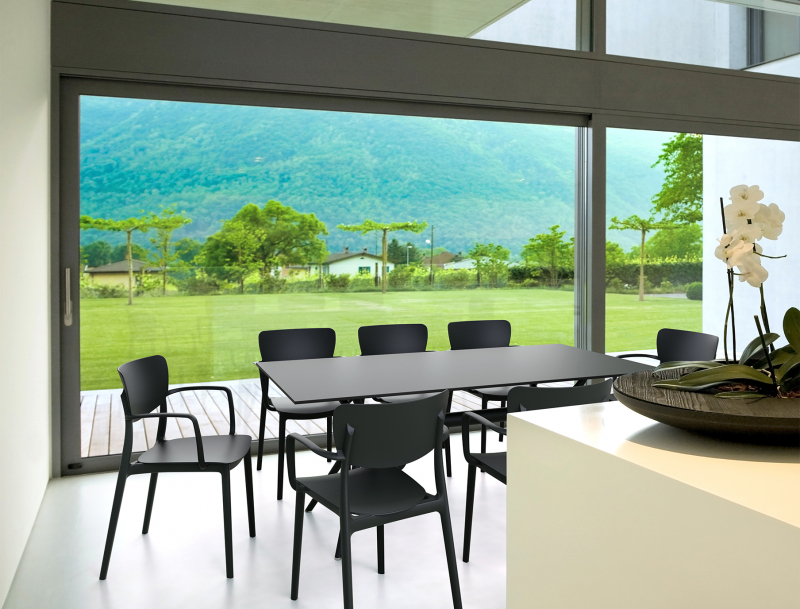 Стол пластиковый Air Table 180, черный, 1800х900х740 мм
