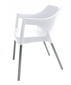 Кресло пластиковое Resol Pole armchair алюминий, полипропилен белый Фото 2