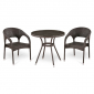 Комплект плетеной мебели Afina T283ANT/Y90C-W51 Brown 2Pcs сталь, искусственный ротанг коричневый, бронзовый Фото 1