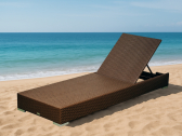 Шезлонг-лежак плетеный ReeHouse Mantera оцинкованная сталь, искусственный ротанг коричневый люкс Фото 1
