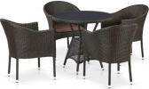 Комплект плетеной мебели Afina T707ANS/Y350-W53 4Pcs Brown искусственный ротанг, сталь коричневый Фото 1