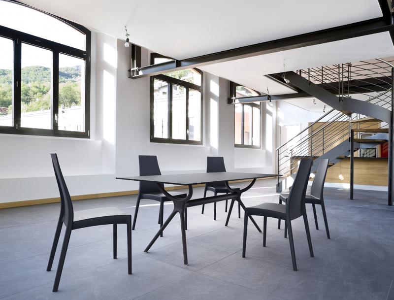 Стол пластиковый Air Table 180, черный, 1800х900х740 мм