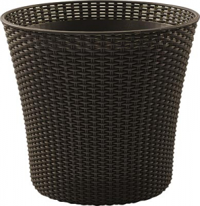 Кашпо пластиковое Keter Conic Planter пластик с имитацией плетения коричневый Фото 1