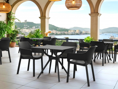 Кресло пластиковое Siesta Contract Dora стеклопластик, полипропилен черный Фото 5