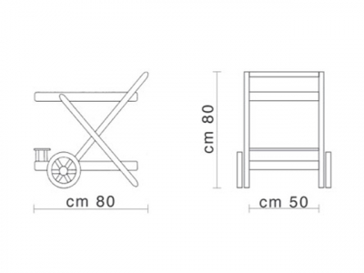 Сервировочный столик Amici Atos CP 80 ироко Фото 2